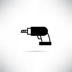 driller icon with drop shadow vector illustration