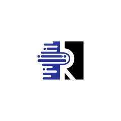 Logo template of modern letter r. Simple flat style. Vector logo template ready for use.