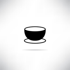 tea or coffee cup icon vector illustration with shadow 