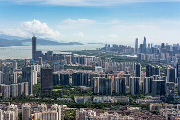 Obraz premium Urban skyline of Shenzhen Bay Houhai Financial District, Nanshan, Shenzhen