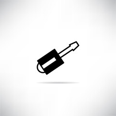 screw driver icon with drop shadow vector illustration