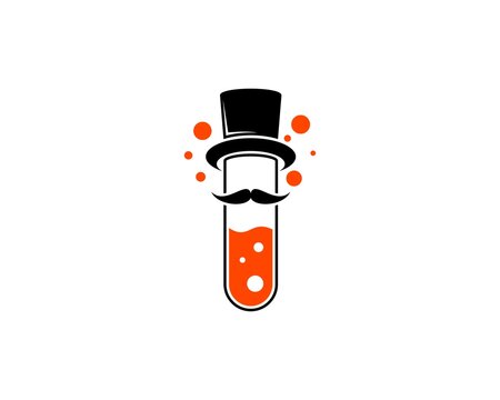 recommend clip art: Bottle labs with mustache and magician hat