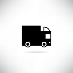 truck icon drop shadow on gray background