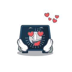 Romantic kitchen timer cartoon character has a falling in love eyes