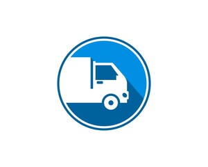 Truck delivery inside the blue circle