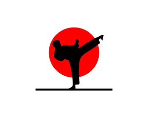 Karate and taekwondo with red circle behind © DitaTiara
