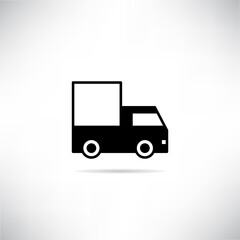 truck icon drop shadow on gray background