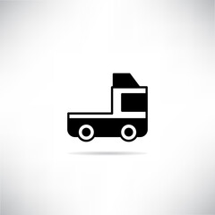 truck icon drop shadow on gray background
