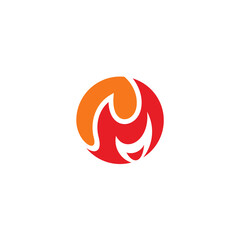 Logo template of modern fire. Simple flat style. Vector logo template ready for use.