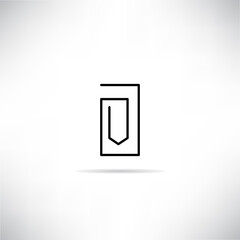 paper clip icon vector illustration on gray background