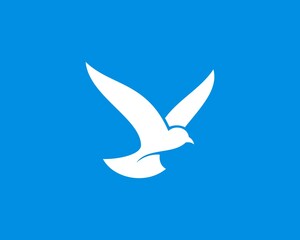 Simple abstract flying bird silhouette
