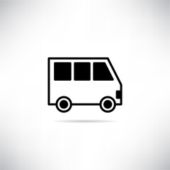van icon on gray background vector