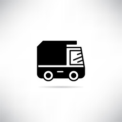 truck icon drop shadow on gray background