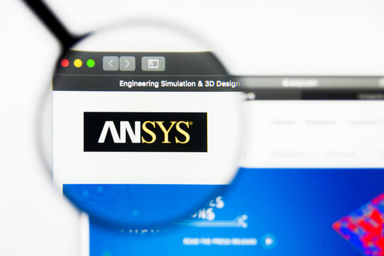 Richmond, Virginia, USA - 9 May 2019: Illustrative Editorial of ANSYS Inc website homepage. ANSYS Inc logo visible on display screen.