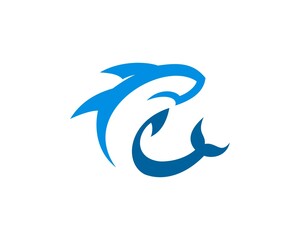 Abstract blue shark logo
