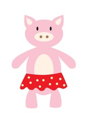 Fototapeta premium pig wearing skirt