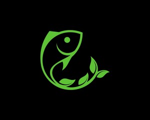Nature healthy fish with leaf tail