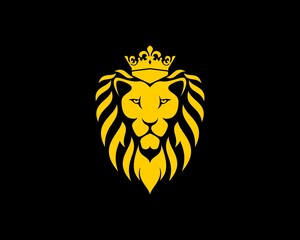 Golden lion king with elegant crown