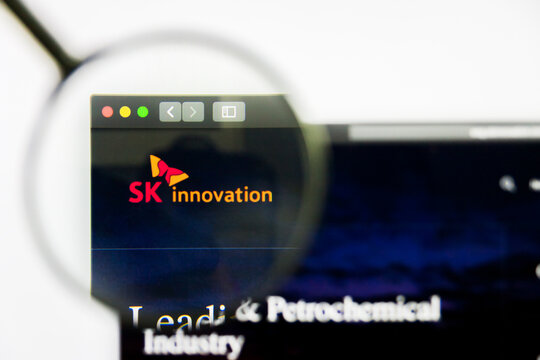 Los Angeles, California, USA - 25 March 2019: Illustrative Editorial Of SK Innovation Website Homepage. SK Innovation Logo Visible On Display Screen.