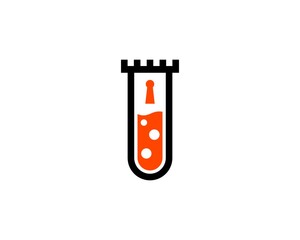 Fortress laboratory with orange liquid