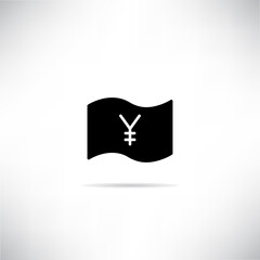 Yuan bank icon vector illustration on gray background