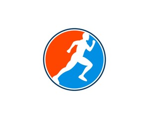 Fototapeta premium Running people inside the circle