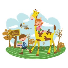 children going to school