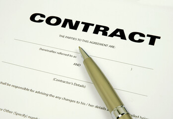 General Contract Form ready to be filled in and signed.