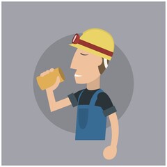 worker drinking