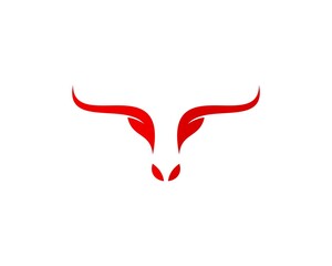 Simple abstract red bull head vector