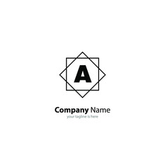 the simple modern logo of letter A with white background