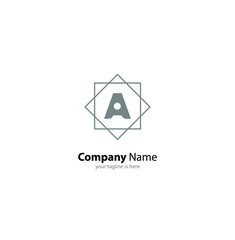 Fototapeta premium the simple modern logo of letter A with white background