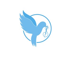 Flying bird with bring a thread needle