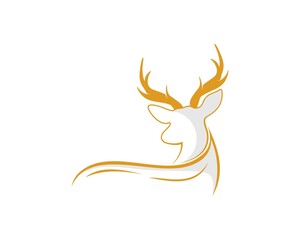 Luxurious deer with golden horn