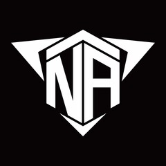 NA Logo monogram with wings arrow around design template