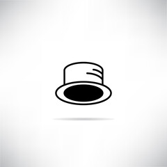 hat icon with drop shadow vector illustration