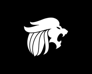 Lion roaring silhouette