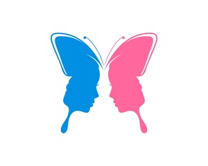 Beautiful butterfly with women face