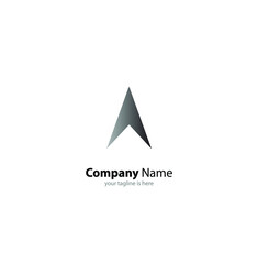 the simple modern logo of letter A with white background