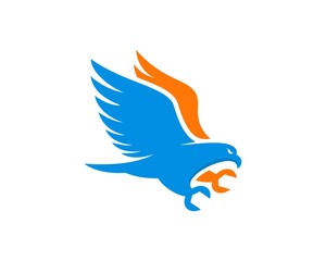 Eagle with wrench claw represent repair service