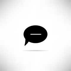 speech bubble icon with shadow on white background