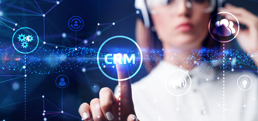 Business, Technology, Internet and network concept. CRM Customer Relationship Management.