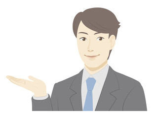 .Illustration of a man / Guidance by hand