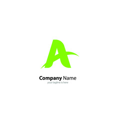 the simple modern logo of letter A with white background