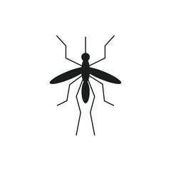 Mosquito black vector icon, flat minimal design isolated on white background, eps 10.