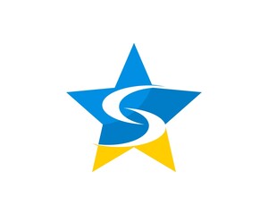 Blue and yellow star with S letter initial