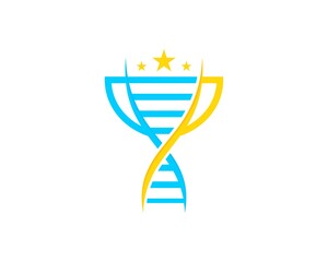 Champions trophy with DNA symbol inside