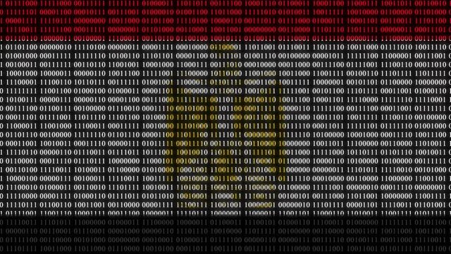Egypt Flag in Digital Binary Numbers cyber style matrix