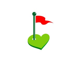 Golf yard with love shape