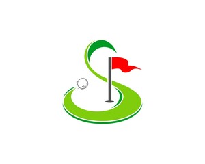 Golf sport with yard form S letter